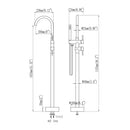Sherwin 2-Handle Claw Foot Tub Faucet with Hand Shower in Silver