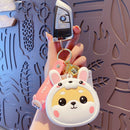 Trendy Shiba Inu Coin Pouch with Keyring and Zipper Closure