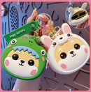 Trendy Shiba Inu Coin Pouch with Keyring and Zipper Closure