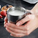 Shiny stainless steel double wall coffee mug kitchen travel cup