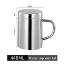 Shiny stainless steel double wall coffee mug kitchen travel cup