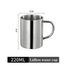 Shiny stainless steel double wall coffee mug kitchen travel cup