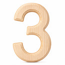 Unfinished Wooden Arial Font Number 3 (Three) 6.25 Inches
