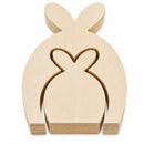 Set of 2 Unfinished Wooden Bunny Shape Figurines Cutouts DIY Craft 9.5 Inches
