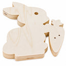 Unfinished Wooden Bunny Shape Cutout DIY Craft 7 Inches