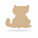 Unfinished Wooden Cat Shape Cutout DIY Craft 5.5 Inches