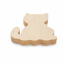 Unfinished Wooden Cat Shape Cutout DIY Craft 5.5 Inches