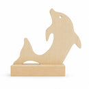 Unfinished Standing Wooden Dolphin Shape Cutout DIY Craft 5.5 Inches