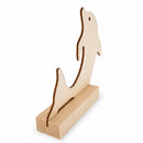 Unfinished Standing Wooden Dolphin Shape Cutout DIY Craft 5.5 Inches