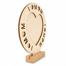 Unfinished Standing Wooden "I Love Mom" Picture Frame DIY Craft 6.7 Inches