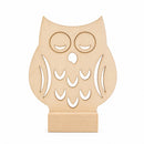 Unfinished Standing Wooden Owl Shape Cutout DIY Craft 3.75 Inches