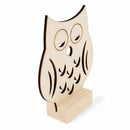 Unfinished Standing Wooden Owl Shape Cutout DIY Craft 3.75 Inches