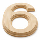 Unfinished Wooden Arial Font Number 6 (Six) 6.25 Inches