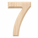 Unfinished Wooden Arial Font Number 7 (Seven) 6.25 Inches