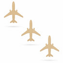 3 Airplanes Unfinished Wooden Shapes Craft Cutouts DIY Unpainted 3D Plaques 4 Inches