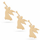 3 Angels Unfinished Wooden Shapes Craft Cutouts DIY Unpainted 3D Plaques 4 Inches