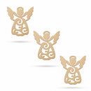 3 Angels Unfinished Wooden Shapes Craft Cutouts DIY 3D Plaques 4 Inches