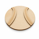 Baseball Unfinished Wooden Shape Craft Cutout DIY Unpainted 3D Plaque 6 Inches