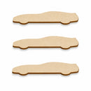 3 Race Cars Unfinished Wooden Shapes Craft Cutouts DIY Unpainted 3D Plaques 4 Inches