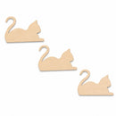 3 Cats Unfinished Wooden Shapes Craft Cutouts DIY Unpainted 3D Plaques 4 Inches