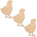 3 Chicks Unfinished Wooden Shapes Craft Cutouts DIY Unpainted 3D Plaques 4 Inches