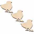 3 Chicks Unfinished Wooden Shapes Craft Cutouts DIY Unpainted 3D Plaques 4 Inches