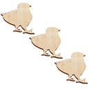 3 Chicks Unfinished Wooden Shapes Craft Cutouts DIY Unpainted 3D Plaques 4 Inches