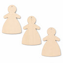 3 Women Unfinished Wooden Shapes Craft Cutouts DIY Unpainted 3D Plaques 4 Inches