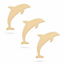 3 Dolphin Unfinished Wooden Shapes Craft Cutouts DIY Unpainted 3D Plaques 4 Inches
