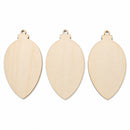 3 Egg Christmas Ornaments Unfinished Wooden Shapes Craft Cutouts DIY Unpainted 3D Plaques 4 Inches