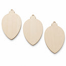 3 Egg Christmas Ornaments Unfinished Wooden Shapes Craft Cutouts DIY Unpainted 3D Plaques 4 Inches