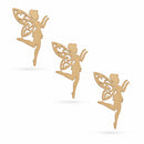 3 Fairies Unfinished Wooden Shapes Craft Cutouts DIY Unpainted 3D Plaques 4 Inches