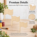 3  Flags Unfinished Wooden Shapes Craft Cutouts DIY Unpainted 3D Plaques 4 Inches