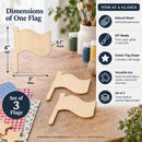 3  Flags Unfinished Wooden Shapes Craft Cutouts DIY Unpainted 3D Plaques 4 Inches