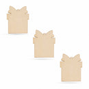 3 Gift Boxes Unfinished Wooden Shapes Craft Cutouts DIY Unpainted 3D Plaques 4 Inches