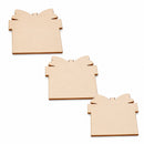 3 Gift Boxes Unfinished Wooden Shapes Craft Cutouts DIY Unpainted 3D Plaques 4 Inches