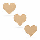 3 Hearts Unfinished Wooden Shapes Craft Cutouts DIY Unpainted 3D Plaques 4 Inches