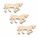 3 Horses Unfinished Wooden Shapes Craft Cutouts DIY Unpainted 3D Plaques 4 Inches