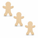 3 Men Unfinished Wooden Shapes Craft Cutouts DIY Unpainted 3D Plaques 4 Inches
