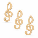 3 Music Signs Notes Unfinished Wooden Shapes Craft Cutouts DIY Unpainted 3D Plaques 4 Inches