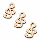 3 Music Signs Notes Unfinished Wooden Shapes Craft Cutouts DIY Unpainted 3D Plaques 4 Inches