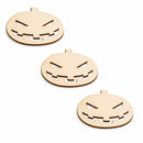 3 Pumpkin Faces Jack-o-lanterns Unfinished Wooden Shapes Craft Cutouts DIY 3D Plaques 4 Inches