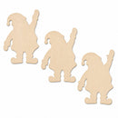 3 Santa Unfinished Wooden Shapes Craft Cutouts DIY Unpainted 3D Plaques 4 Inches