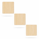 3 Squares Unfinished Wooden Shapes Craft Cutouts DIY Unpainted 3D Plaques 4 Inches
