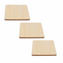 3 Squares Unfinished Wooden Shapes Craft Cutouts DIY Unpainted 3D Plaques 4 Inches