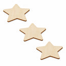 3 Stars Unfinished Wooden Shapes Craft Cutouts DIY Unpainted 3D Plaques 4 Inches