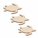 3 Turtles Unfinished Wooden Shapes Craft Cutouts DIY Unpainted 3D Plaques 4 Inches