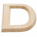 Unfinished Wooden Arial Font Letter D (6.25 Inches)