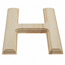 Unfinished Wooden Arial Font Letter H (6.25 Inches)