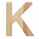 Unfinished Wooden Arial Font Letter K (6.25 Inches)